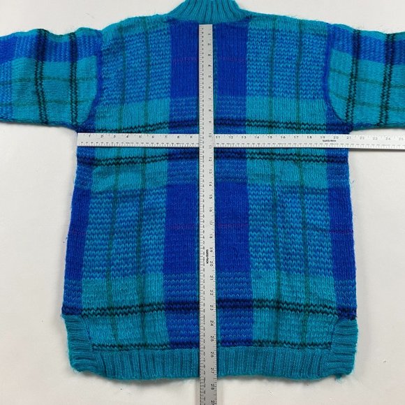 Vintage Amanda Smith Mohair Blend Sweater Women's Small Blue Turquoise Mock Neck - Picture 6 of 8